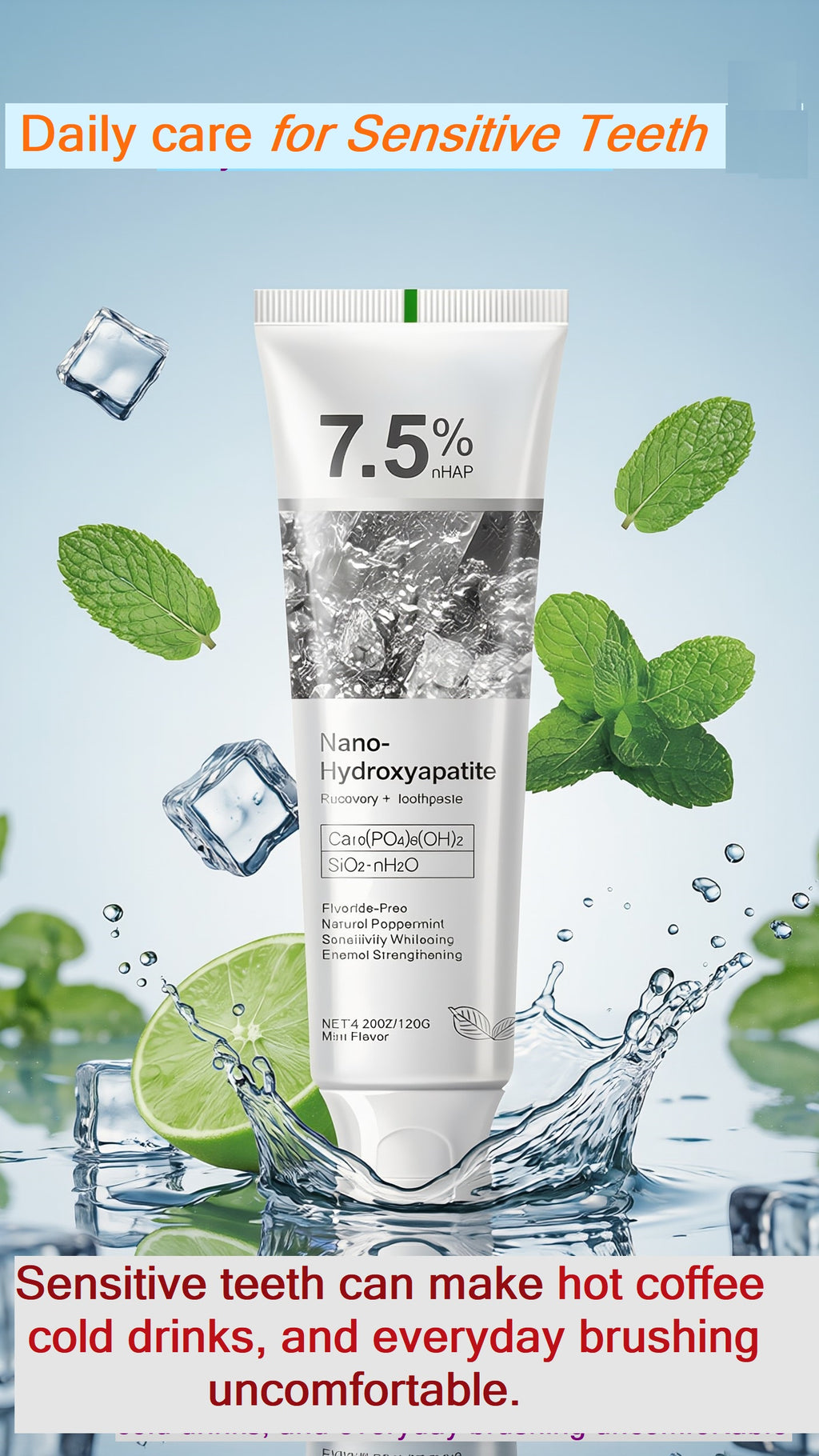Sensitive Teeth, Premium nHAP Toothpaste, Fluoride-Free